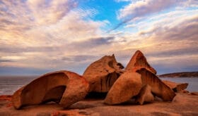 Beautiful morning light over the Remarkable Rocks. Flinders Chase National Park,Kangaroo Island,South Australia.